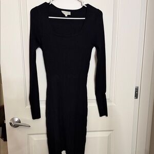 Black Long Sleeve Knit Dress Medium Soft
